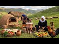 Iran Rural Village Life | Cooking Loobia Polo, Biber Dolma \u0026 Giant Pizza