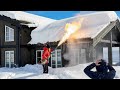Idiot Snow Removal: Massive Roof Avalanche | Extreme Dangerous Plow Truck Fails #8