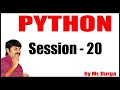 Python Tutorials | Session - 20 | 21-02-2021 | 6 PM |  by Durga Sir