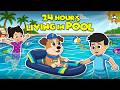 24hrs Living in Pool | Summer Challenge | Kids Cartoon | Hindi Kahaniya | Puntoon Kids Hindi