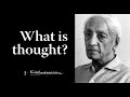 ചിന്ത എന്താണ്? | കൃഷ്ണമൂർത്തി