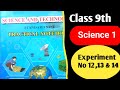 Class 9th Science And Technology Practical Book Answer Part 1/Experiment No 12,13 \u0026 14/