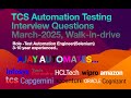 TCS Automation Testing Interview Questions March 2025 - walk in drive