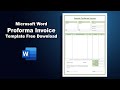 How to Create Sample Proforma Invoice Template Format in Microsoft Word