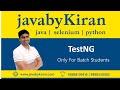 TestNG Part 1 - JAVA BY KIRAN | JAVA | SELENIUM | PYTHON
