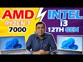 Intel VS AMD | Lenovo Ryzen 3 7000 Vs Intel Core i3 12th gen Comparison 7000 vs 12thgen #amd #intel