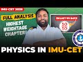 Full Analysis Of Physics In IMUCET | Highest Weightage Chapters | IMUCET 2026 