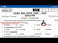 8th English 3rd midterm test original question paper Villupuram dt 2025/model 2026