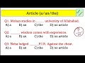 Article(A/An/The) practice set-20 #articles #advanceenglishacademy #ssc #mts #chsl #articles