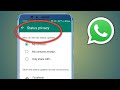 whatsapp status privacy kaise lagaye | whatsapp status privacy settings