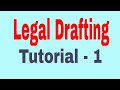 Legal Drafting Tutorial || legal drafting for beginners || how to master legal drafting