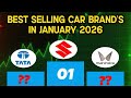 Tata Overtakes Mahindra! Jan 2026 Car Sales Report | 14 Best selling Car Brand's india