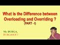 Difference between Overloading and Overriding (part-I)