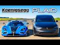 Koenigsegg v Model X Plaid: DRAG RACE
