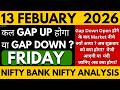 NIFTY PREDICTION FOR TOMORROW BANK NIFTY ANALYSIS FOR 13 FEBRUARY 2026 MARKET ANALYSIS FOR TOMORROW