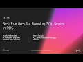 AWS re:Invent 2018: Best Practices for Running SQL Server on Amazon RDS (DAT323)