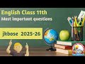English most important questions jkbose class 11th Iimportant questions of english class 11th