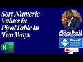 Sort Numeric Values in Pivot Tables in Two Ways