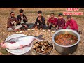 Make tribal style fish recipe in New Year with your village friends. Jungle Cooking Fish Curry