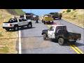 قراند 5 :عصابه تحاصر راعي الشاص القديم وتأتي فزعه راعي الشاص الحكومي (الشرطي2) :GTA V