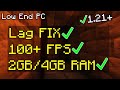 Minecraft 1.21.11 TLauncher Low End PC Lag and Shuttter FIX | 100+ FPS on 2GB/4GB RAM (2026)