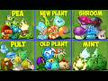 6 Team Plants PEA x NEW x SHROOM x PULT x OLD x MINT - WHo Will WIn? - Pvz 2 Team Plant Battlez