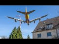 AIRBUS A380 FLYING LOW ABOVE A HOUSE during Approach - A380 in your Garden (4K)