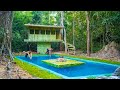 How to Build a Bamboo Swimming Pool Villa in the Jungle — Complete Survival Build