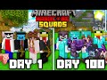 We Survived 100 Days in Minecraft Hardcore... SQUADS!