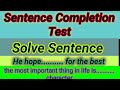 English sentence Completion| issb English sentence completion| issb tests |Issb preparation