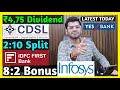 IDFC First Bank, CDSL, Infosys, Yes Bank Declared High Dividend, Bonus \u0026 Split