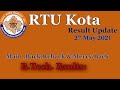 RTU Result Update🔥 May 2021 || RTU new Update 2021 || RTU Kota