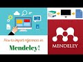 How to import references into the new Mendeley reference manager? #mendeley #research