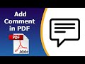 How to add comments in pdf using adobe acrobat pro dc