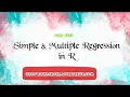 Simple and Multiple Regression in R | English ||by Easy Stat