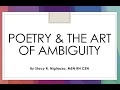 Poetry \u0026 The Art of Ambiguity (by Stacy Nigliazzo)