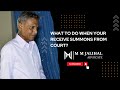 what to do when you receive a summons from court
