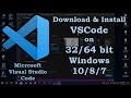 Download and Install latest version of Microsoft Visual Studio Code on 32 and 64 Bit Windows 10/8/7