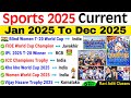Sports Current Affairs 2025 | Sports Awards Current Affairs 2025 | Sports Important Questions 2025