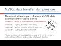 MySQL mysqldump , dump and restore howto tutorial