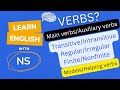What are main verbs and auxiliary verbs? Types of action verbs | Helping verbs