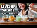 Make RESTAURANT-LEVEL salads | 5 quick dressings 🥗