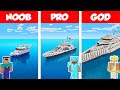 Minecraft NOOB vs PRO vs GOD: MODERN YACHT HOUSE 2 - BUILD CHALLENGE in Minecraft / Funny Animation