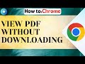 How To View PDF Without Downloading In Chrome