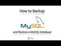 How to Backup and Restore a MySQL Database