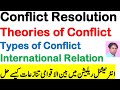 Conflict resolution methods in International Relation | Theories of Conflict resolution | Types| CSS