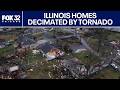 Drone footage shows Illinois homes decimated by tornado
