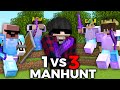 Minecraft Manhunt (1V3) But I Secretly Used /EFFECT..
