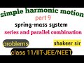 spring - mass system,series and parallel combination of springs