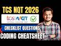 TCS NQT 2026 Coding Cheatsheet | TCS NQT Coding Sheet for Preparation | TCS NQT Preparation 2026